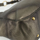 PRADA Shoulder Bag Leather Gold Auth 175839A-17