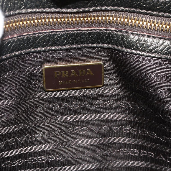 PRADA Shoulder Bag Leather Gold Auth 175839A