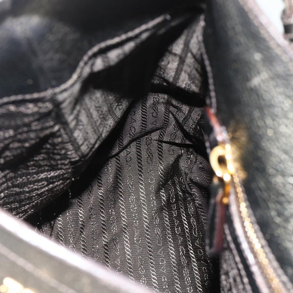 PRADA Shoulder Bag Leather Gold Auth 175839A