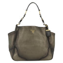 PRADA Shoulder Bag Leather Gold Auth 175839A-13