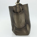 PRADA Shoulder Bag Leather Gold Auth 175839A-3