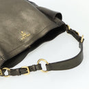 PRADA Shoulder Bag Leather Gold Auth 175839A-7