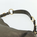 PRADA Shoulder Bag Leather Gold Auth 175839A-14
