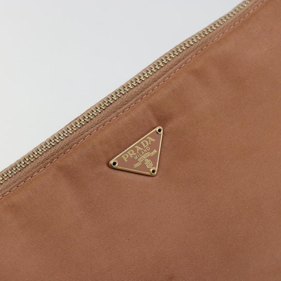 PRADA Accessory Pouch Nylon Pink Gold Auth 175840
