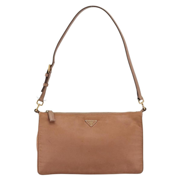 PRADA Accessory Pouch Nylon Pink Gold Auth 175840