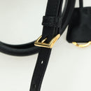 PRADA Galleria Hand Bag Safiano leather 2way Black Gold Auth 175843SAM-10