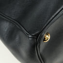 PRADA Galleria Hand Bag Safiano leather 2way Black Gold Auth 175843SAM-13