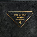 PRADA Galleria Hand Bag Safiano leather 2way Black Gold Auth 175843SAM-17