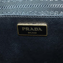 PRADA Galleria Hand Bag Safiano leather 2way Black Gold Auth 175843SAM-19