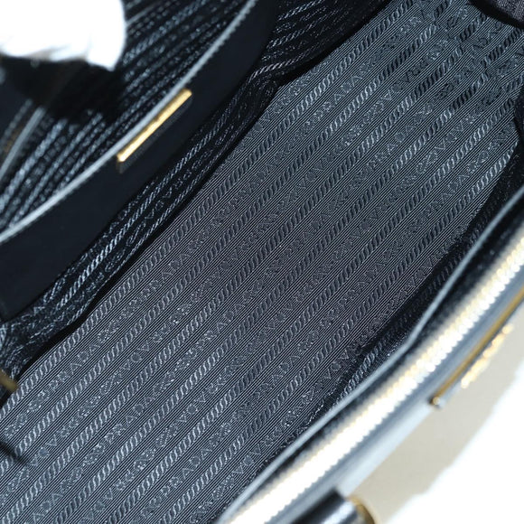PRADA Galleria Hand Bag Safiano leather 2way Black Gold Auth 175843SAM