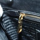 PRADA Galleria Hand Bag Safiano leather 2way Black Gold Auth 175843SAM-25