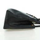 PRADA Galleria Hand Bag Safiano leather 2way Black Gold Auth 175843SAM-5
