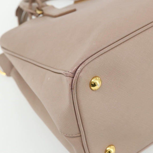 PRADA Galleria Hand Bag Safiano Leather 2way Pink Gold Auth 175845A