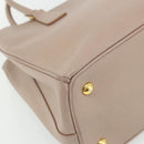 PRADA Galleria Hand Bag Safiano Leather 2way Pink Gold Auth 175845A-19