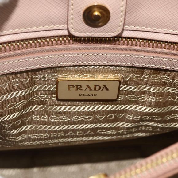 PRADA Galleria Hand Bag Safiano Leather 2way Pink Gold Auth 175845A