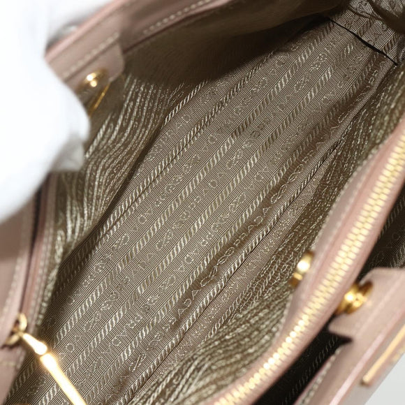 PRADA Galleria Hand Bag Safiano Leather 2way Pink Gold Auth 175845A