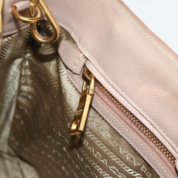 PRADA Galleria Hand Bag Safiano Leather 2way Pink Gold Auth 175845A