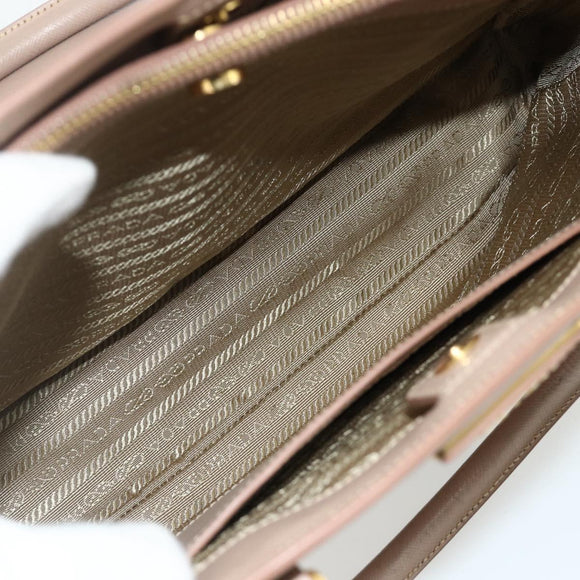 PRADA Galleria Hand Bag Safiano Leather 2way Pink Gold Auth 175845A