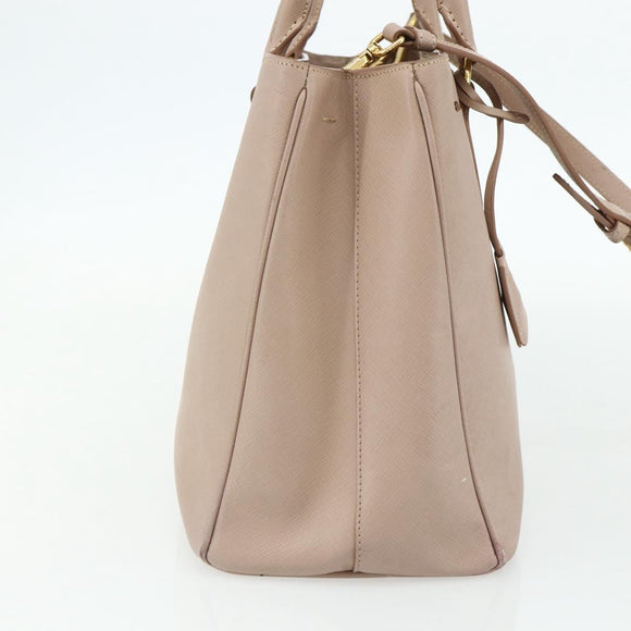 PRADA Galleria Hand Bag Safiano Leather 2way Pink Gold Auth 175845A