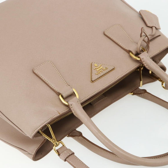 PRADA Galleria Hand Bag Safiano Leather 2way Pink Gold Auth 175845A