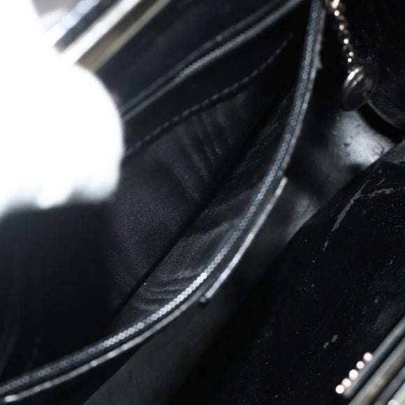 GUCCI Shoulder Bag Leather Black Silver 001 3043 Auth 175847