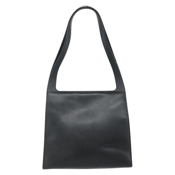 GUCCI Shoulder Bag Leather Black Silver 001 3043 Auth 175847