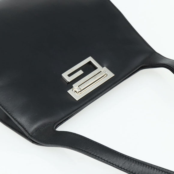 GUCCI Shoulder Bag Leather Black Silver 001 3043 Auth 175847