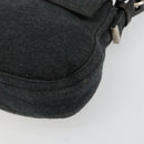 FENDI Mamma Baguette Shoulder Bag Cotton Gray Silver Auth 175848-9