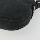 FENDI Mamma Baguette Shoulder Bag Cotton Gray Silver Auth 175848-15