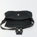 FENDI Mamma Baguette Shoulder Bag Cotton Gray Silver Auth 175848-10