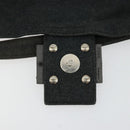 FENDI Mamma Baguette Shoulder Bag Cotton Gray Silver Auth 175848-18