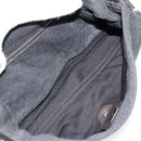 FENDI Mamma Baguette Shoulder Bag Cotton Gray Silver Auth 175848-11