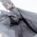 FENDI Mamma Baguette Shoulder Bag Cotton Gray Silver Auth 175848-20