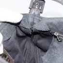 FENDI Mamma Baguette Shoulder Bag Cotton Gray Silver Auth 175848-21