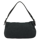 FENDI Mamma Baguette Shoulder Bag Cotton Gray Silver Auth 175848-2