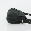 FENDI Mamma Baguette Shoulder Bag Cotton Gray Silver Auth 175848-3