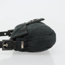 FENDI Mamma Baguette Shoulder Bag Cotton Gray Silver Auth 175848-4