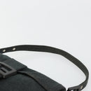 FENDI Mamma Baguette Shoulder Bag Cotton Gray Silver Auth 175848-8
