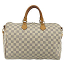 LOUIS VUITTON Damier Azur Speedy Bandouliere 35 Hand Bag N41372 LV Auth 175852-2
