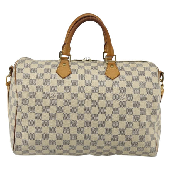 LOUIS VUITTON Damier Azur Speedy Bandouliere 35 Hand Bag N41372 LV Auth 175852