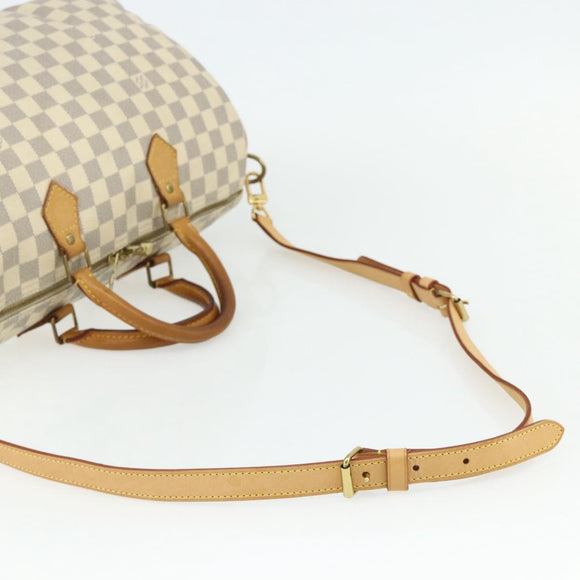 LOUIS VUITTON Damier Azur Speedy Bandouliere 35 Hand Bag N41372 LV Auth 175852