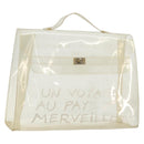 HERMES Vinyl Kelly Hand Bag Vinyl Clear Auth 175855-1