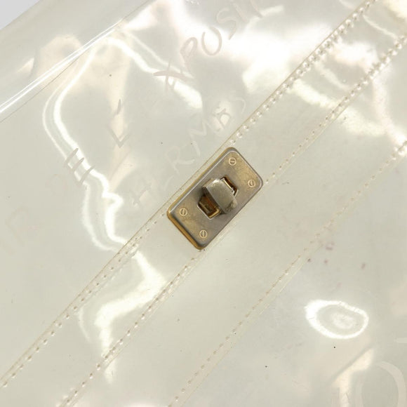 HERMES Vinyl Kelly Hand Bag Vinyl Clear Auth 175855