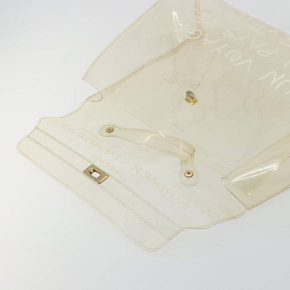 HERMES Vinyl Kelly Hand Bag Vinyl Clear Auth 175855