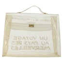 HERMES Vinyl Kelly Hand Bag Vinyl Clear Auth 175855-2