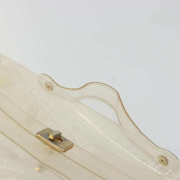 HERMES Vinyl Kelly Hand Bag Vinyl Clear Auth 175855