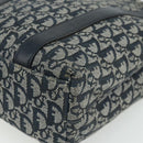 Christian Dior Trotter Canvas Tote Bag Navy Gold Auth 175856-14