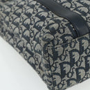 Christian Dior Trotter Canvas Tote Bag Navy Gold Auth 175856-15