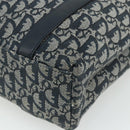 Christian Dior Trotter Canvas Tote Bag Navy Gold Auth 175856-16