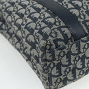 Christian Dior Trotter Canvas Tote Bag Navy Gold Auth 175856-9